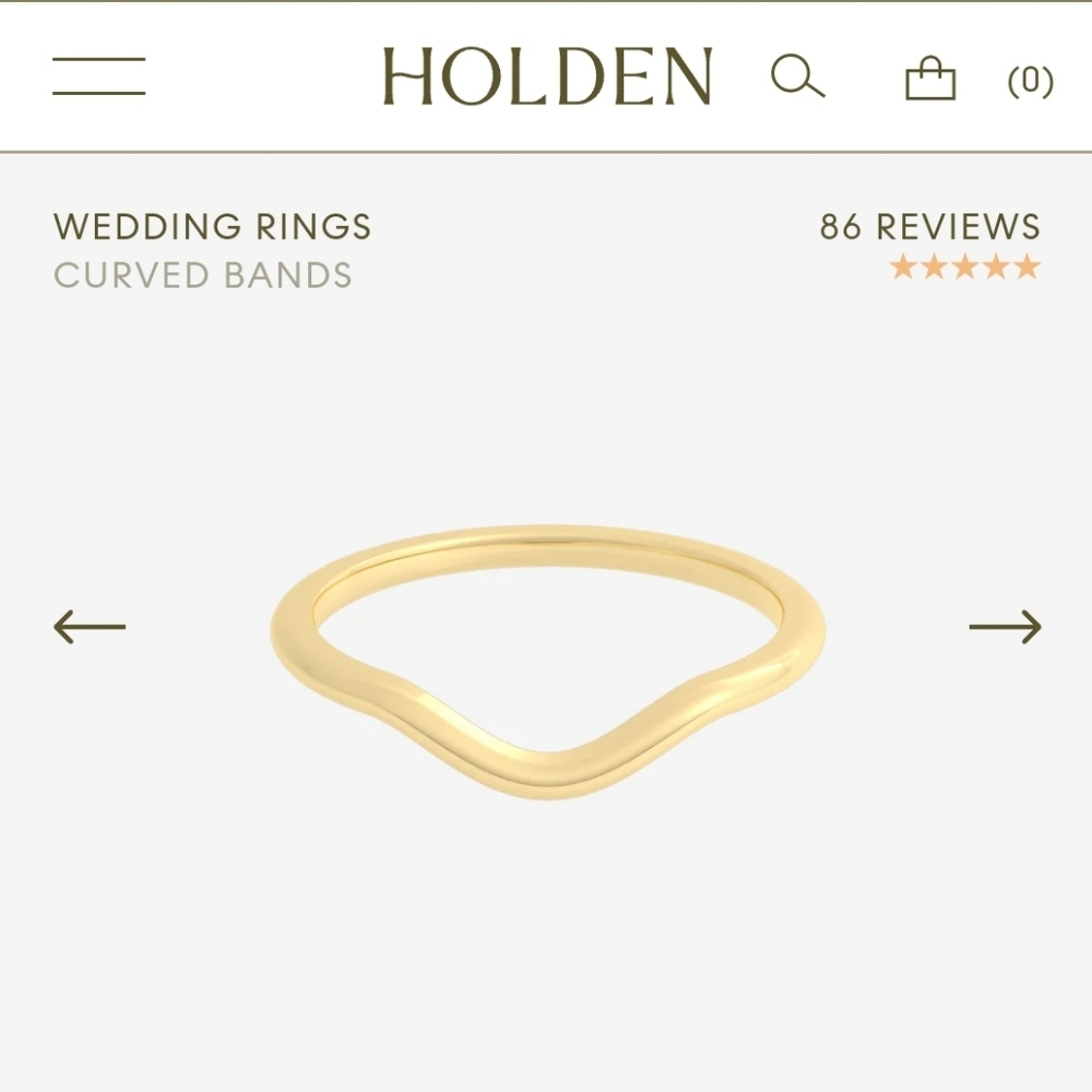 Holden The Curve 10k Gold Wedding Band